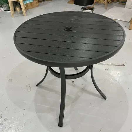 KRUZO GRAND VILLA Aluminum Patio Outdoor Furniture with Umbrella Hole Table