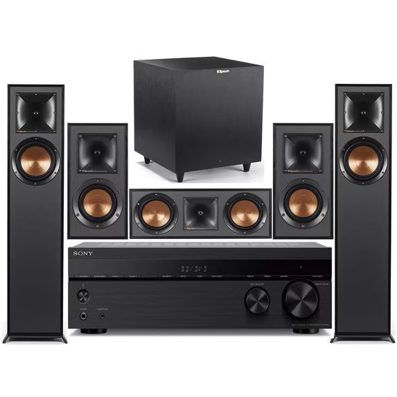Sony 5.2 -Channel Wireless Bluetooth 4K 3D A/V Surround Sound Receiver + Klipsch Multimedia Home Theater Speaker System