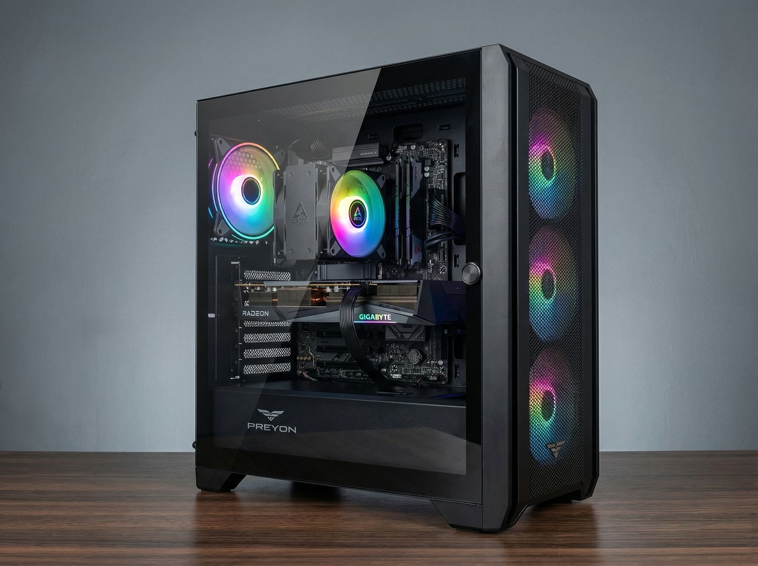 Ryzen 7 7700 / RX 9070 16GB / 32 GB RAM / 2TB Dysk M.2 / PREYON Nest Windy+ / RGB