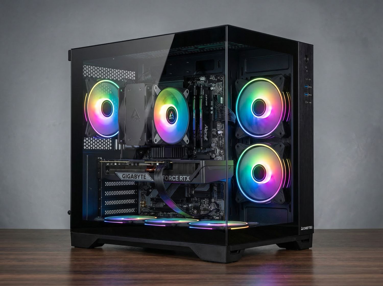 i5 14400f / RTX 5060 Ti 16GB / 16 GB RAM / 1TB Dysk M.2 / Chieftec Visio / Akwarium