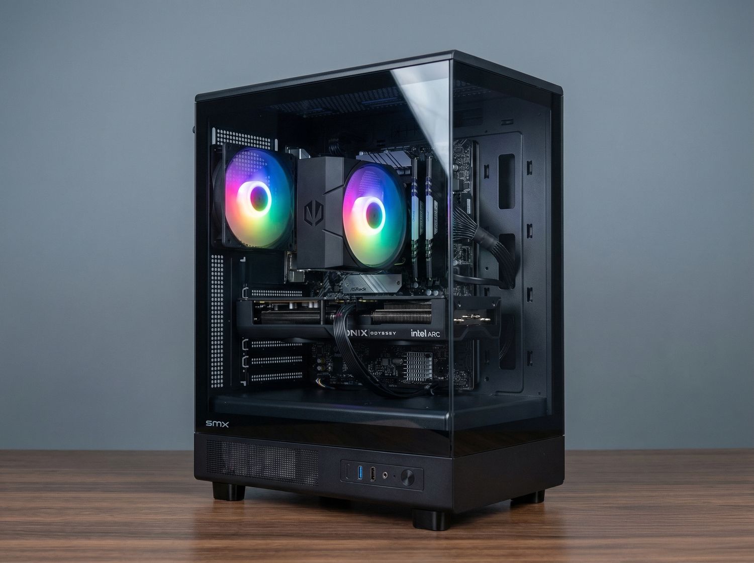 Ryzen 5 5500 / ARC B570 10 GB / 16 GB RAM / 512GB Dysk M.2 / SMX Core / Akwarium Ryzen 5 5500 / ARC B570 10 GB / 16 GB RAM / 512GB Dysk M.2 / SMX Core / Akwarium