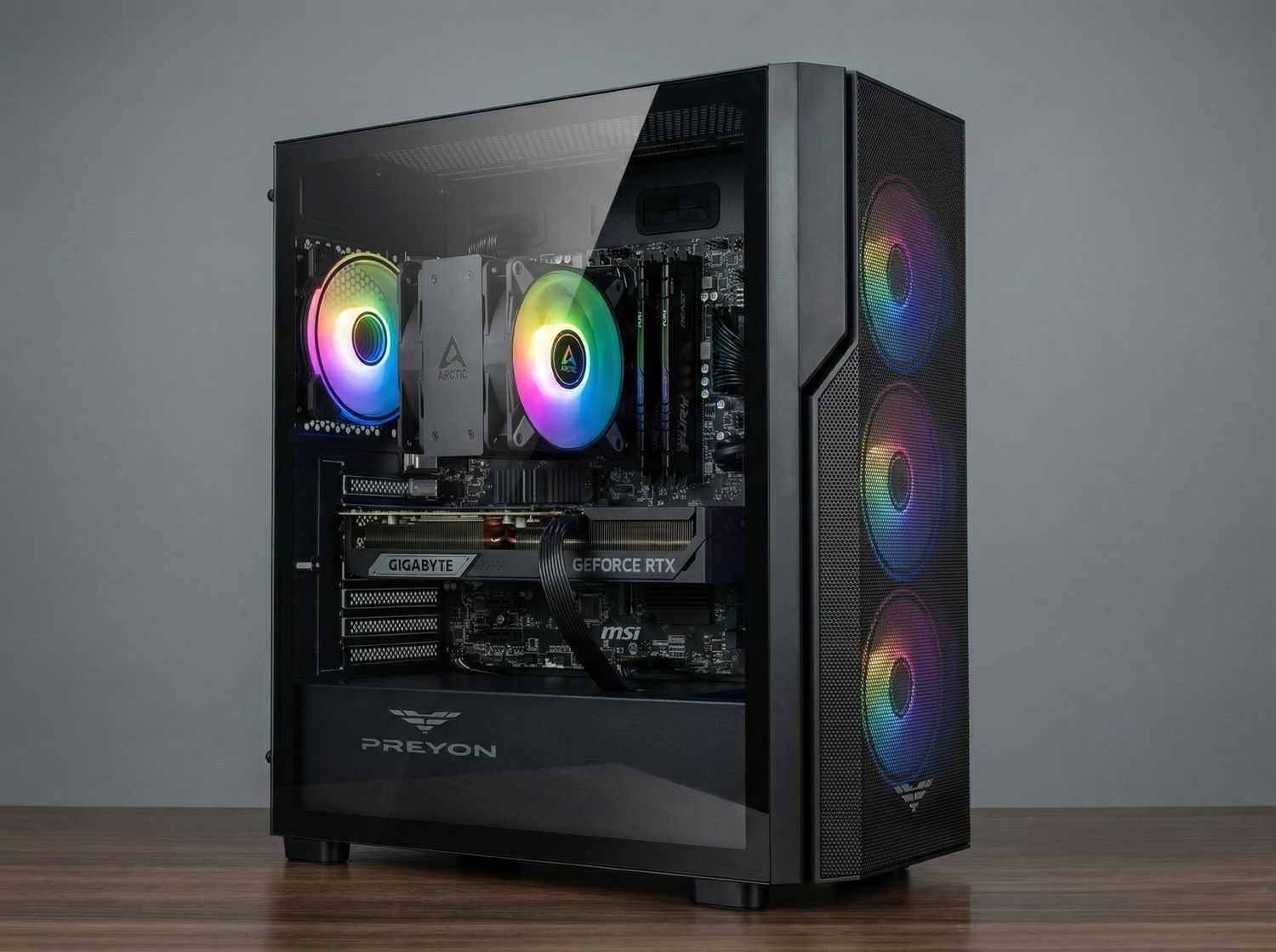 i5 14400f / RTX 5060 Ti 16GB / 16 GB RAM / 1TB Dysk M.2 / PREYON Nest Aero / RGB