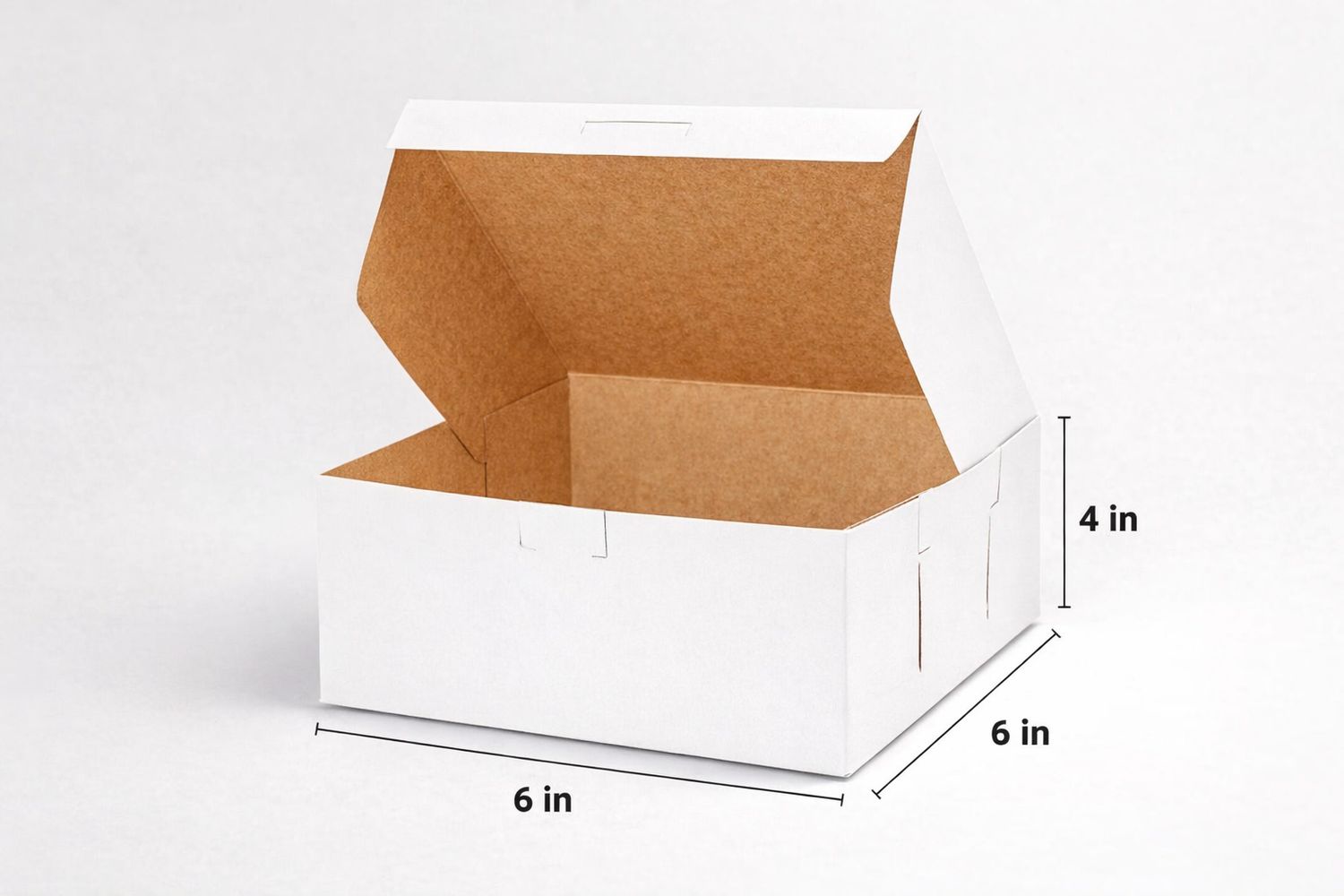 White Bakery Box 6 × 6 × 4 inches