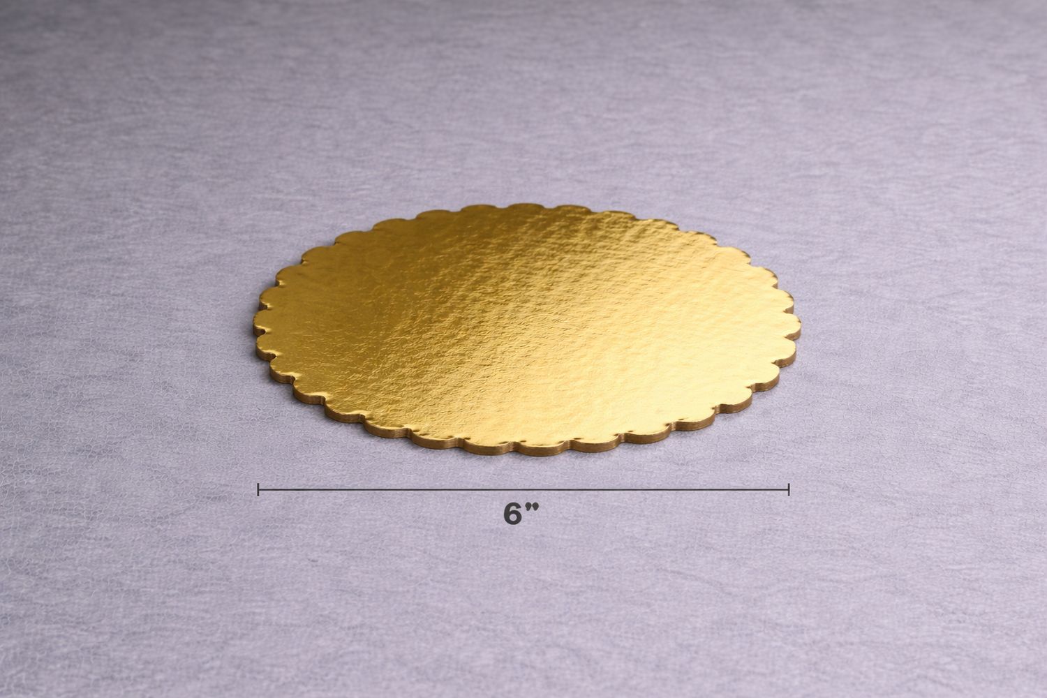 6" inch scalloped gold cake board
