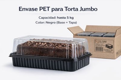 PET Jumbo Cake Container – Up to 5 kg Capacity (Black)