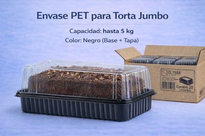 PET Jumbo Cake Container – Up to 5 kg Capacity (Black)