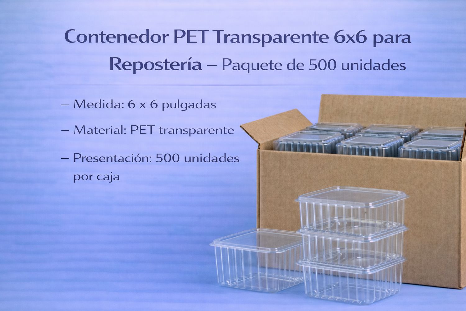 Clear PET 6x6 Container for Bakery &amp; Desserts