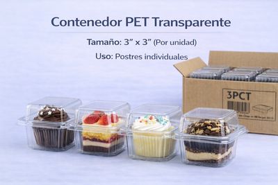 3” x 3” Clear PET Container for Individual Desserts