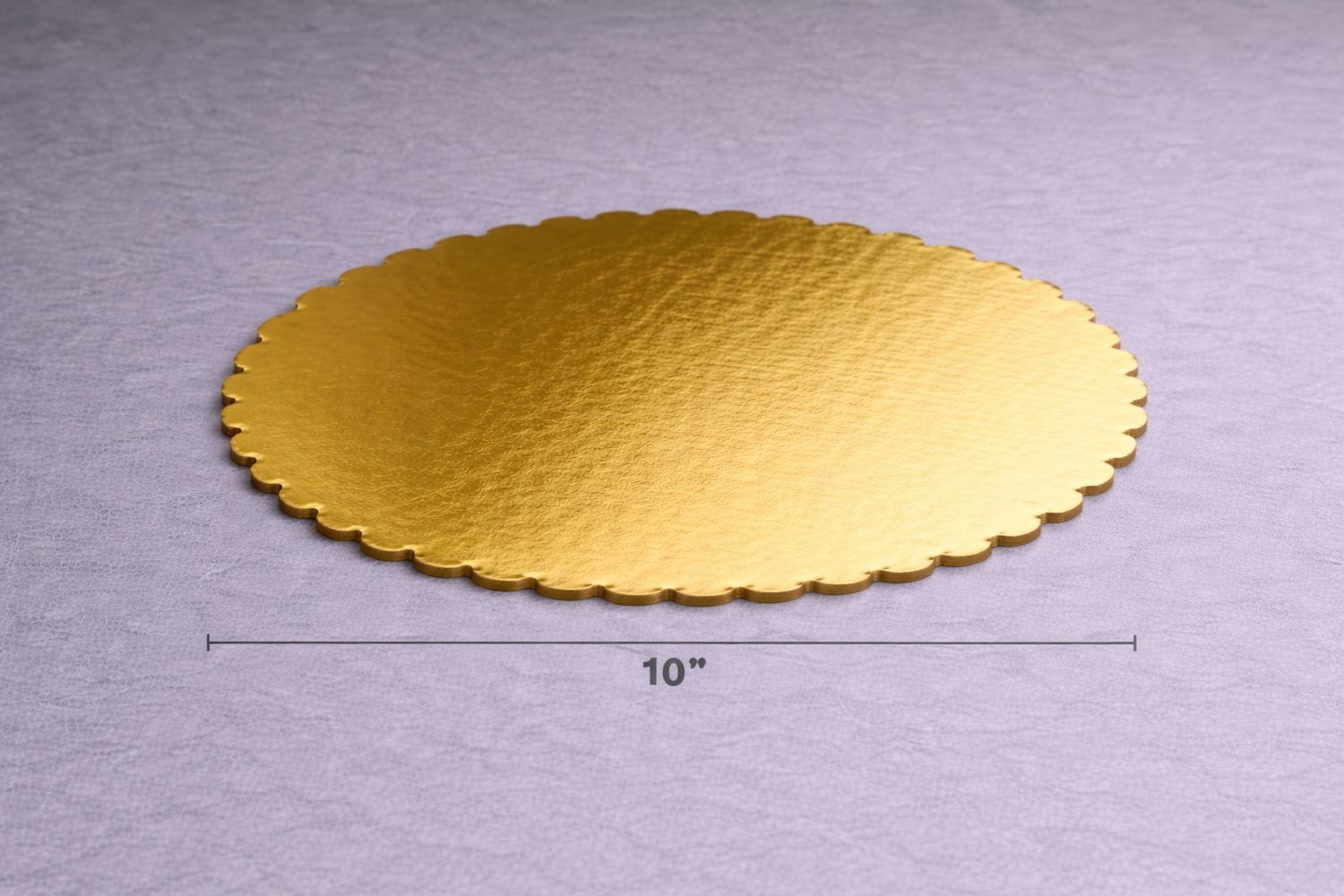 10" inch scalloped gold cake board
