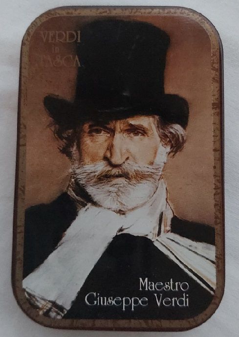 Scatola Latta Serie Giuseppe Verdi in Tasca Maestro Giuseppe Verdi Tin Box Vintage Scatola Latta Serie Giuseppe Verdi in Tasca Maestro Giuseppe Verdi Tin Box Vintage