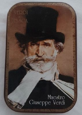 Scatola Latta Serie Giuseppe Verdi in Tasca Maestro Giuseppe Verdi Tin Box Vintage Scatola Latta Serie Giuseppe Verdi in Tasca Maestro Giuseppe Verdi Tin Box Vintage