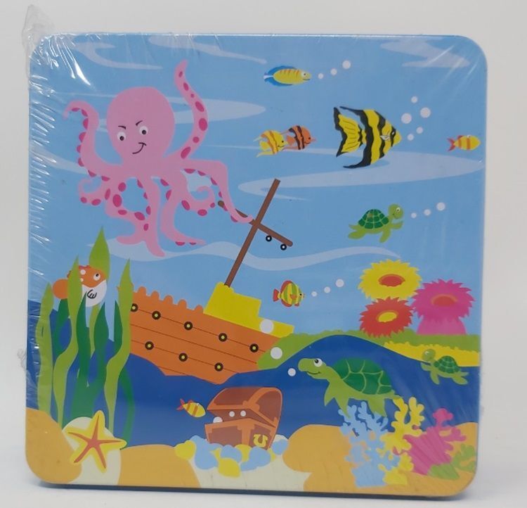 Scatola Latta Gioco Polpo e Pesci Dal Negro  Anni ‘80 Vintage