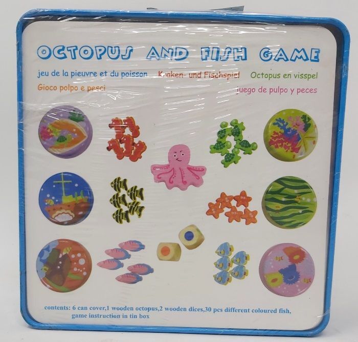 Scatola Latta Gioco Polpo e Pesci Dal Negro  Anni ‘80 Vintage