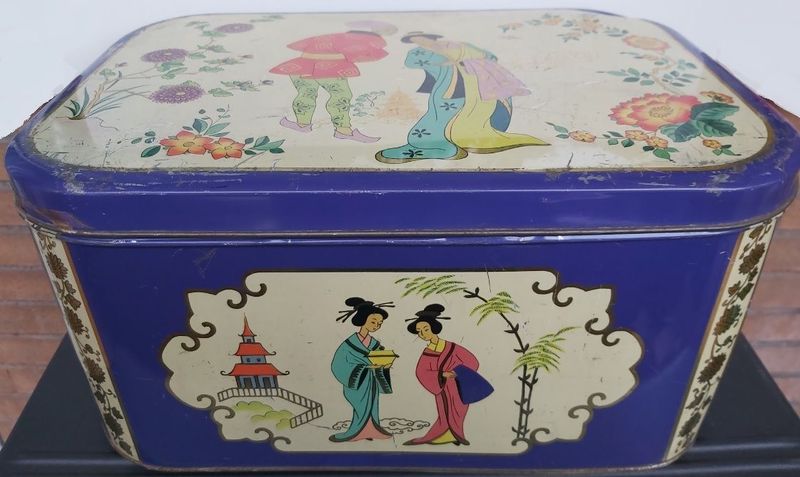 Scatola Latta Coppie Giapponesi Venchi Torino Tin Box Vintage