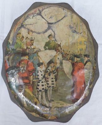 Scatola Latta Biscotti Tin Box Huntley & Palmers Dama Gentiluomo Manufactory Reading England Scatola Latta Biscotti Tin Box Huntley & Palmers Dama Gentiluomo Manufactory Reading England