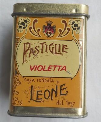 Scatola Latta Tin Box Pastiglie Aromatiche Leone Violetta Vintage