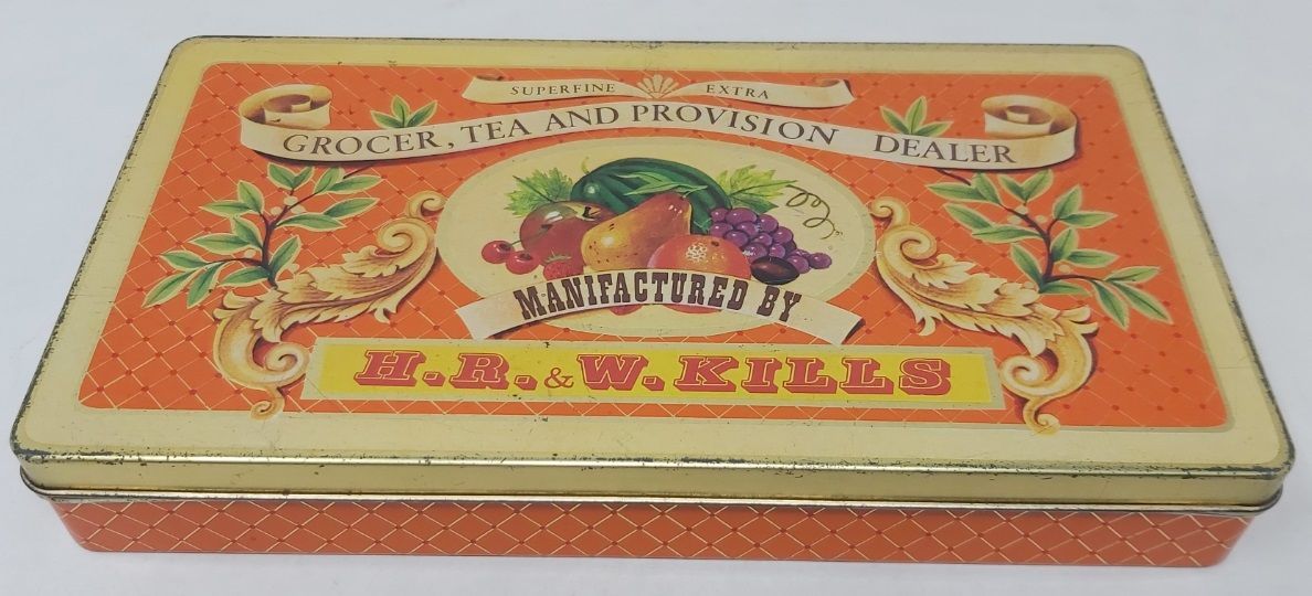 Scatola Latta Tin Box Grocer Tea Provision Dealer H. R. & W. Kills Scatola Latta Tin Box Grocer Tea Provision Dealer H. R. & W. Kills