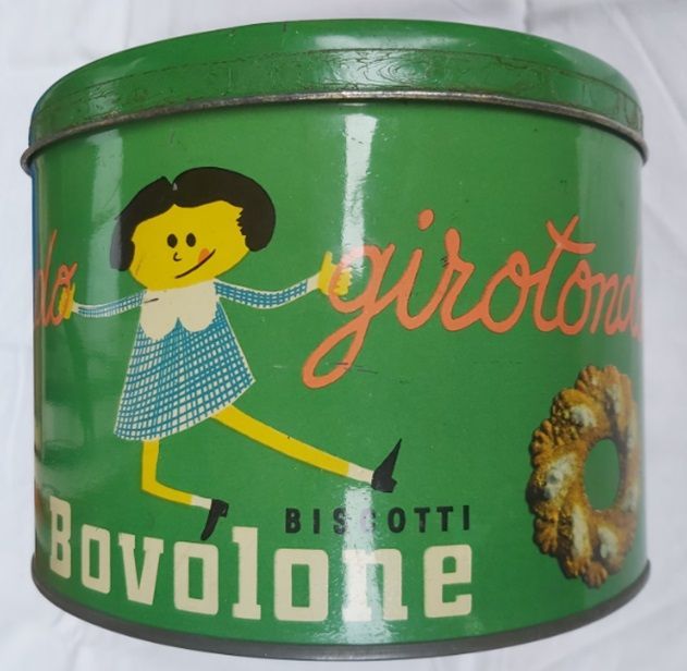 Scatola Latta Tin Box Vintage Biscotti Bovolone Girotondo Anni ’50-’60