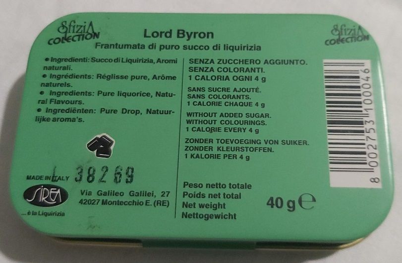 Scatola Latta Tin Box Vintage Sfizia Collection Lord Byron