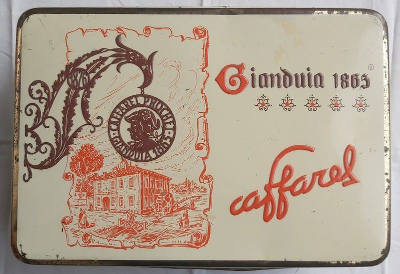 Scatola Latta Tin Box Caffarel Prochet Gianduia 1865 Mulino Vintage