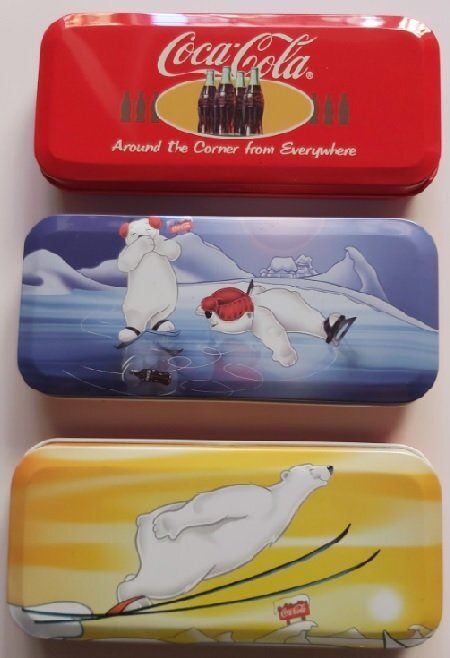 Scatoline Latta Partapenne Stypen Coca Cola Orsi Ghiaccio Bottiglie Coke