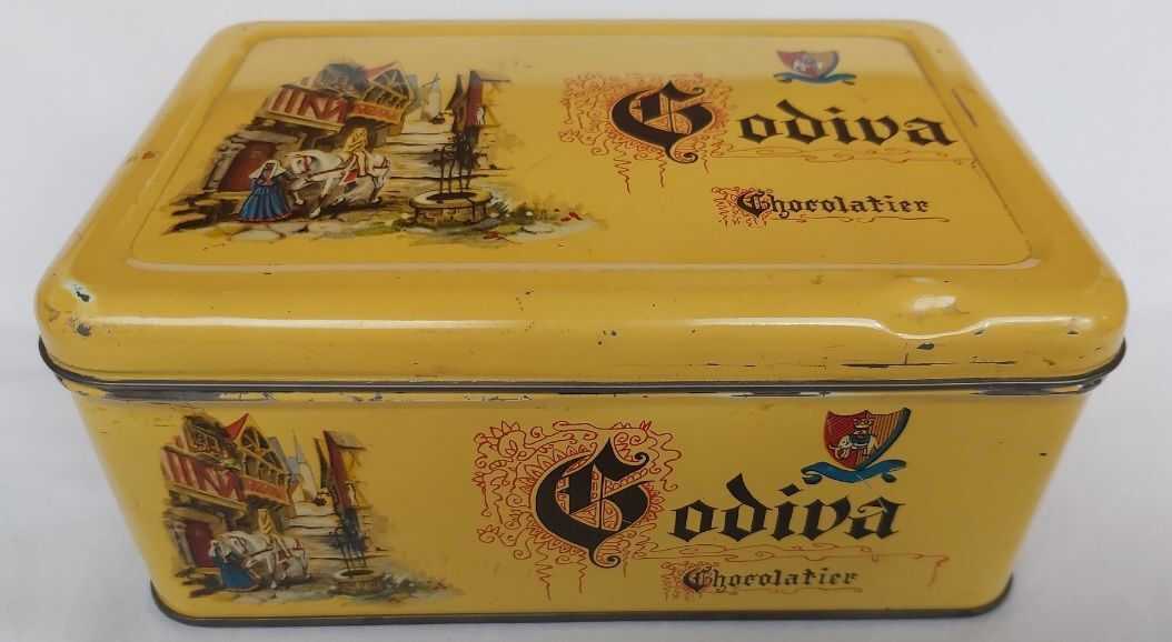 Scatola Latta Tin Box Godiva Chocolatier 1948 Scatola Latta Tin Box Godiva Chocolatier 1948