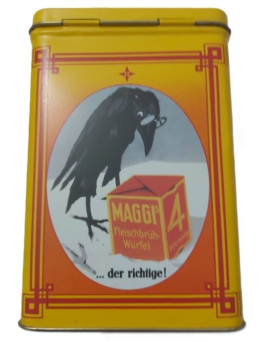Scatola Latta Tin Box Maggi Gialla Uccello Scatola Latta Tin Box Maggi Gialla Uccello