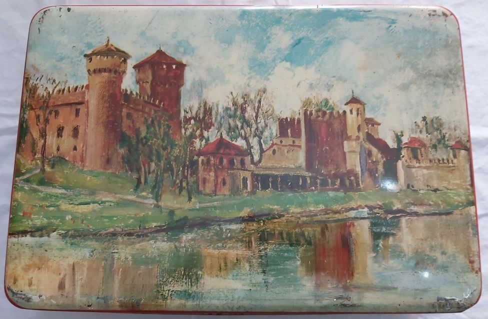 Scatola Latta Tin Box Boite en Etain Groder Torino 1948 Veduta del Parco del Valentino Scatola Latta Tin Box Boite en Etain Groder Torino 1948 Veduta del Parco del Valentino