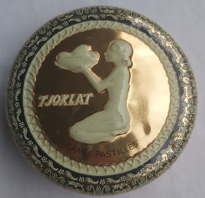 Scatola Latta Tin Box Tjoklat Camée Pastilles Rara anni '40 Amsterdam Scatola Latta Tin Box Tjoklat Camée Pastilles Rara anni '40 Amsterdam
