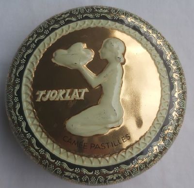 Scatola Latta Tin Box Tjoklat Camée Pastilles Rara anni '40 Amsterdam Scatola Latta Tin Box Tjoklat Camée Pastilles Rara anni '40 Amsterdam
