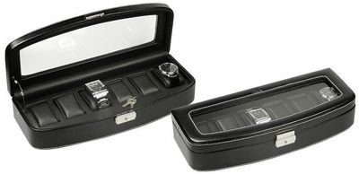 Scatola Porta Orologi 6 posti Pelle Vetro Scatola Porta Orologi 6 posti Pelle Vetro