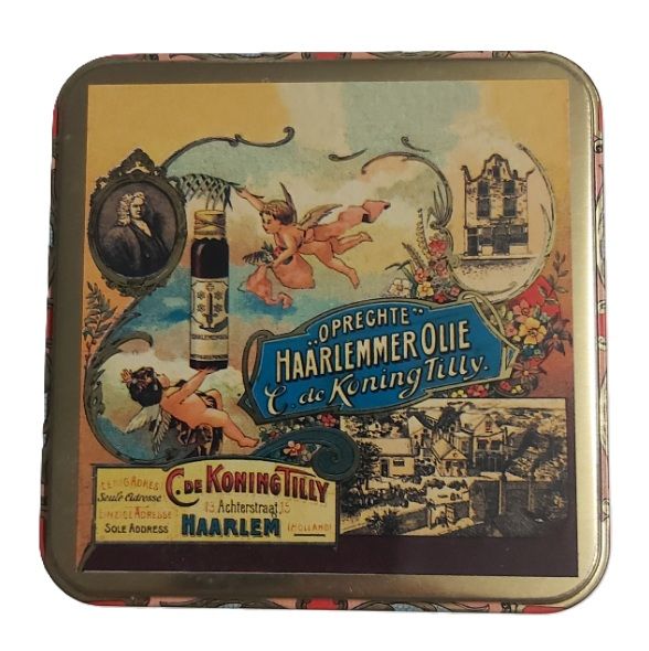 Scatola VUOTA Metallo Tin Box Haarlemmer Olie Farmacia Scatola VUOTA Metallo Tin Box Haarlemmer Olie Farmacia