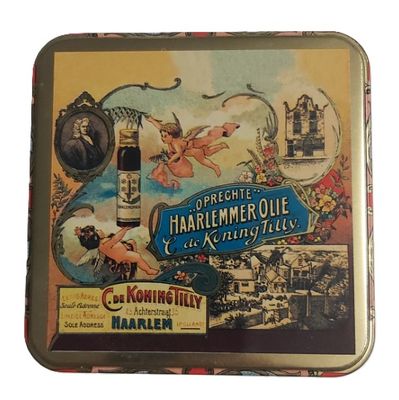 Scatola VUOTA Metallo Tin Box Haarlemmer Olie Farmacia Scatola VUOTA Metallo Tin Box Haarlemmer Olie Farmacia