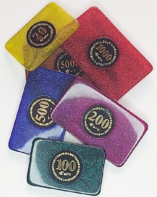 Serie ANIENE Gettoni Fiches Chips Professionali Casinò GLITTERATE