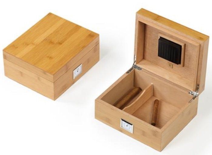Scatola Sigari Humidor Legno Bambù 25 Sigari