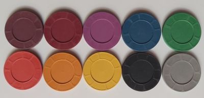 Serie SANT'ANTIOCO Casinò Chips Gettoni Fiches mm 40 Senza Valore Serie SANT'ANTIOCO Casinò Chips Gettoni Fiches mm 40 Senza Valore