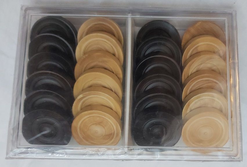 Set Pedine di 24 pezzi in Bosso mm 32 Vintage