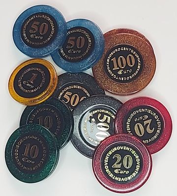 Serie ANIENE Gettoni Fiches Chips Professionali Casinò GLITTERATE