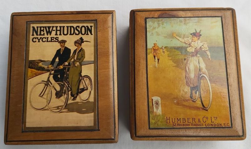 Scatolina in Legno Portacarte 1 Poker Stampa Inglese Vintage