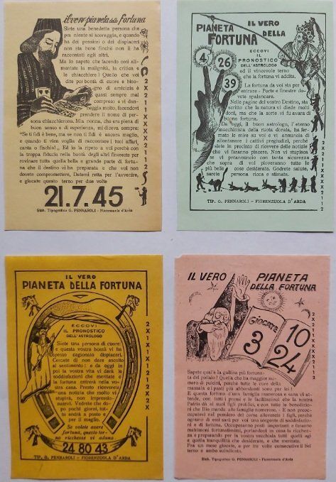 Set 4 Fogliettini Il Vero Pianeta Fortuna Pronostico Astrologo Lotto Totocalcio