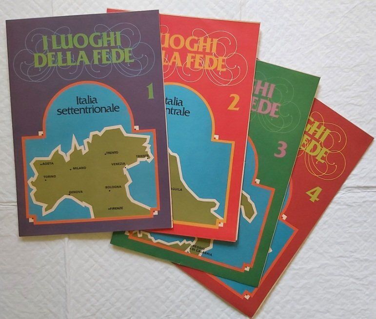 Set di 4 Poster Cartine Geografiche Set di 4 Poster Cartine Geografiche "I Luoghi della Fede" 1979