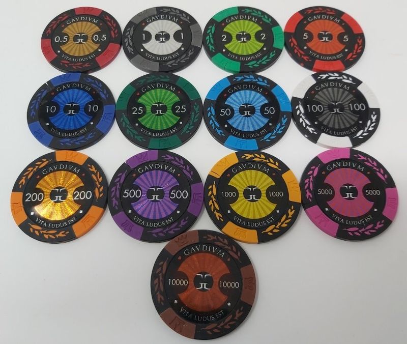 Serie Hologram Fiches Gettoni Chips gr 15,5 mm 44 valori 0,50...10000