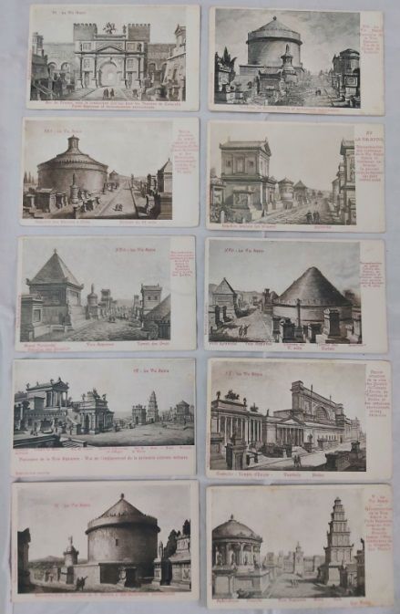 Serie Set 10 Cartoline Carte Postale Cartolina Non Viaggiate LA VIA APPIA ses Monuments Inizi '900