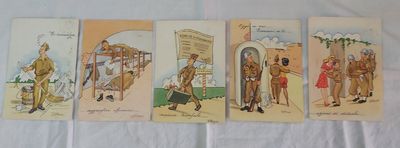 Serie Set 5 Cartoline Cartolina Umoristica Militare Fumetto Illustratore G. Brusoni Viaggiate Serie Set 5 Cartoline Cartolina Umoristica Militare Fumetto Illustratore G. Brusoni Viaggiate