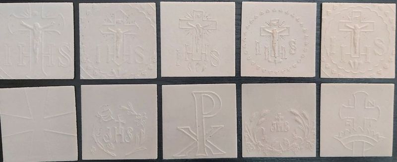 Set Serie 10 Oplatki Ostie Religiose Chiesa San Nicola da Tolentino Rito Armeno 1986 Veglia Pasquale