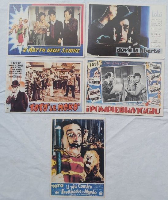 Set Serie 5 Cartoline Locandine Film Totò Attore Comico Nuove Non Viaggiate Anni '90