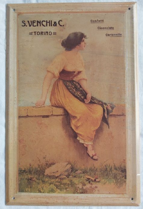 S. Venchi & C. Torino Targa Latta Hachette Targhe Pubblicitarie Collezione Riproduzione Pubblicità S. Venchi & C. Torino Targa Latta Hachette Targhe Pubblicitarie Collezione Riproduzione Pubblicità