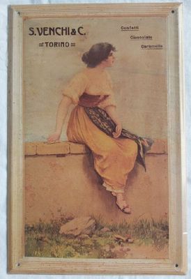 S. Venchi & C. Torino Targa Latta Hachette Targhe Pubblicitarie Collezione Riproduzione Pubblicità S. Venchi & C. Torino Targa Latta Hachette Targhe Pubblicitarie Collezione Riproduzione Pubblicità