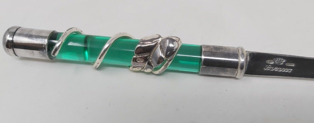 Tagliacarte Argenti Ramo con Foglia Saracco Anni '70