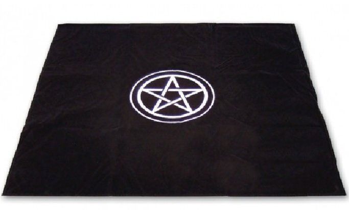 Tappetino per Cartomanzia Pentacolo in Velluto Ricamato cm 80x80